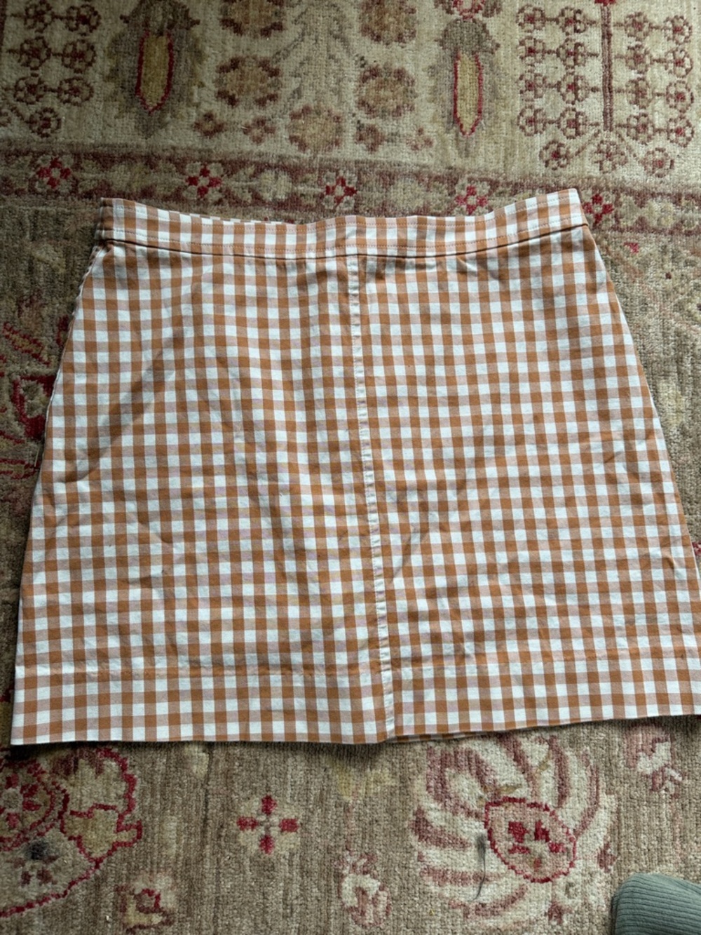 J. Crew Brown and White Gingham Mini Skirt